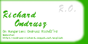 richard ondrusz business card